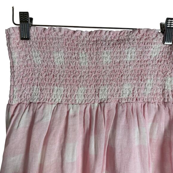 Solid & Striped Willow Linen Gauze Gingham Pink Cloud Midi Dress Skirt S - Picture 5 of 10